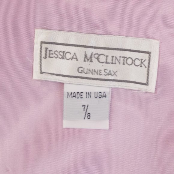 Jessica McClintock Gunne Sax Faux 2 Piece Lilac Satin Gown NEW- Sz. 7/8 - Picture 4 of 14